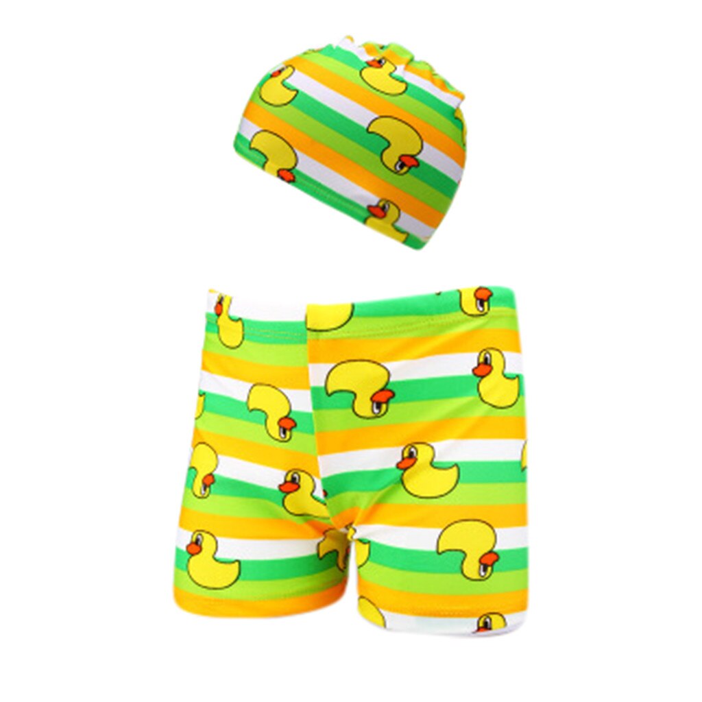 Zomer Outfit Kids Baby Jongens Stretch Strand Badpak Badmode Trunks Shorts + Hoed Set Kid Kinderen Zwemmen Pak mode W514: Gold / 12m