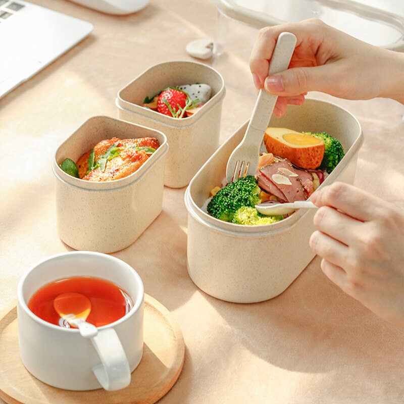 1450ML lunch box high food container eco friendly bento box lunch japanese food box lunchbox meal prep containers wheat straw