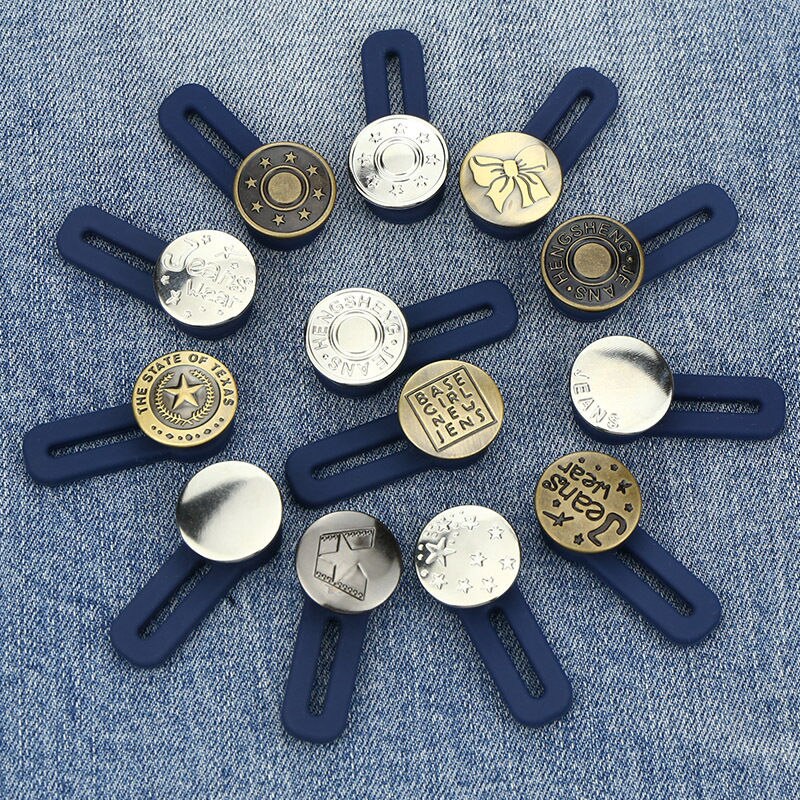 Extenseur de boutons en métal pour pantalons, 10 pièces, outils de couture gratuits, réglables, rétractables, réutilisables