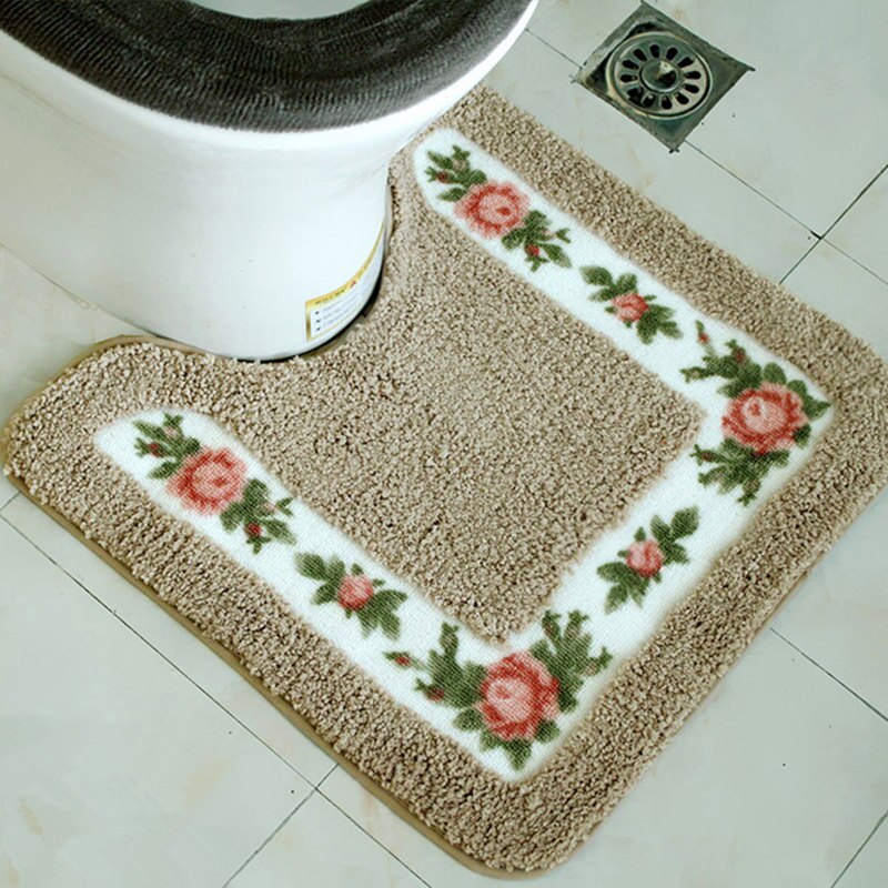 1 pc shower pad badeværelse tæppe gulvmåtte til toilet koral fløjl blød bad tæppe gulv tæppe badeværelse tæppe til badeværelse toilet