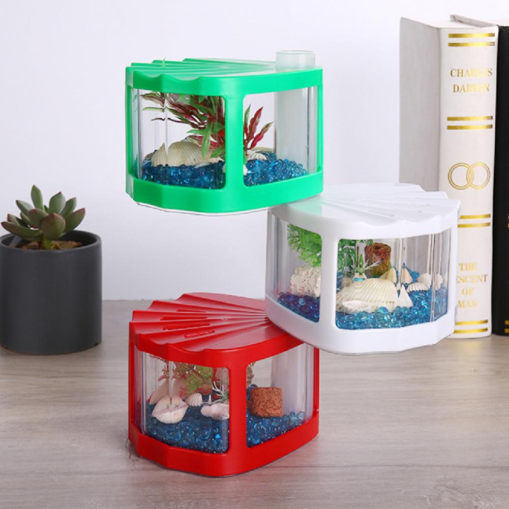 Exquisite Workmanship Small Betta Fish Tank Falling-proof Small Fish Tank Acid Proof Fish Breedi​ng Mini Aquarium Tank