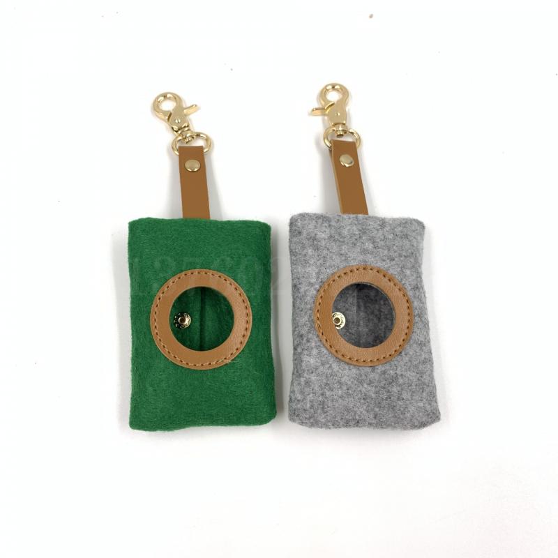Outdoor Dog Toilet Bag Trash Bag Holder Dog Poop Bag Holder Felt Bag Pet Trash Bag Keychain Felt Toilet