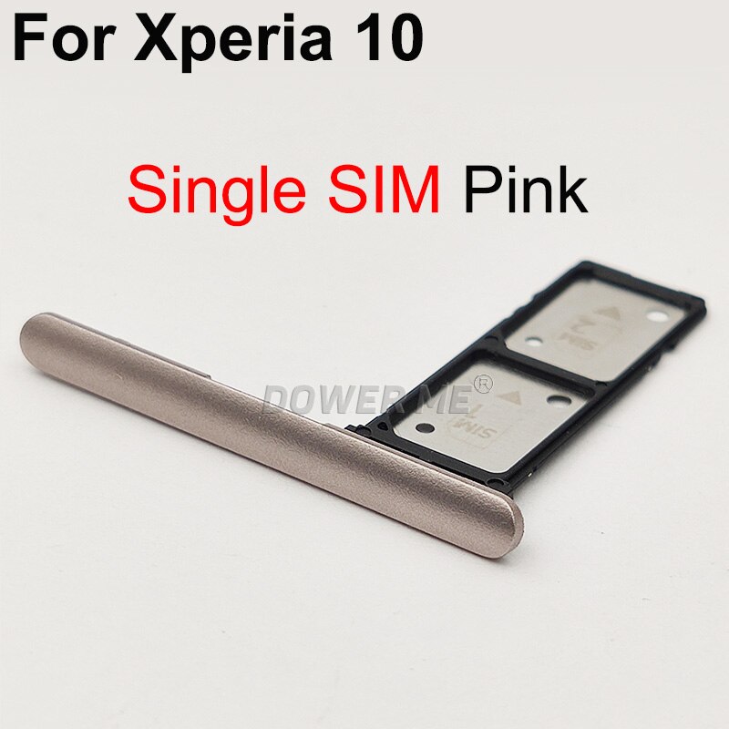 Dower Me Enkele Dual Sim Card Holder Reader Sim Tray Slot Met Cover Voor Sony Xperia 10 I3113 I3123 I4113: Pink Dual SIM