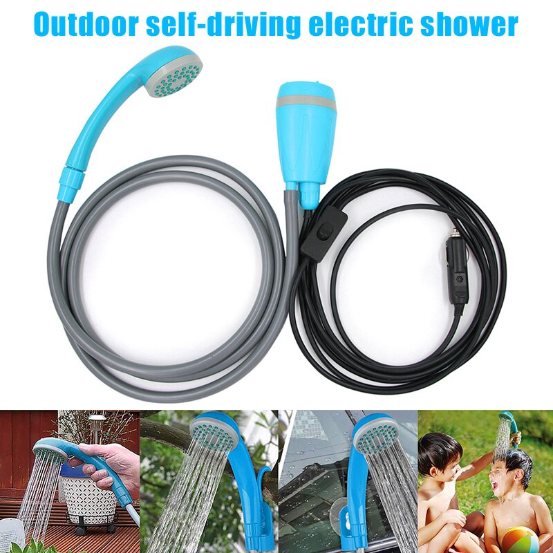 Spot-ducha portátil de acampada, Kit de 12V para ducha de coche, senderismo, viajes al aire libre, baño, coche, lavado M8617