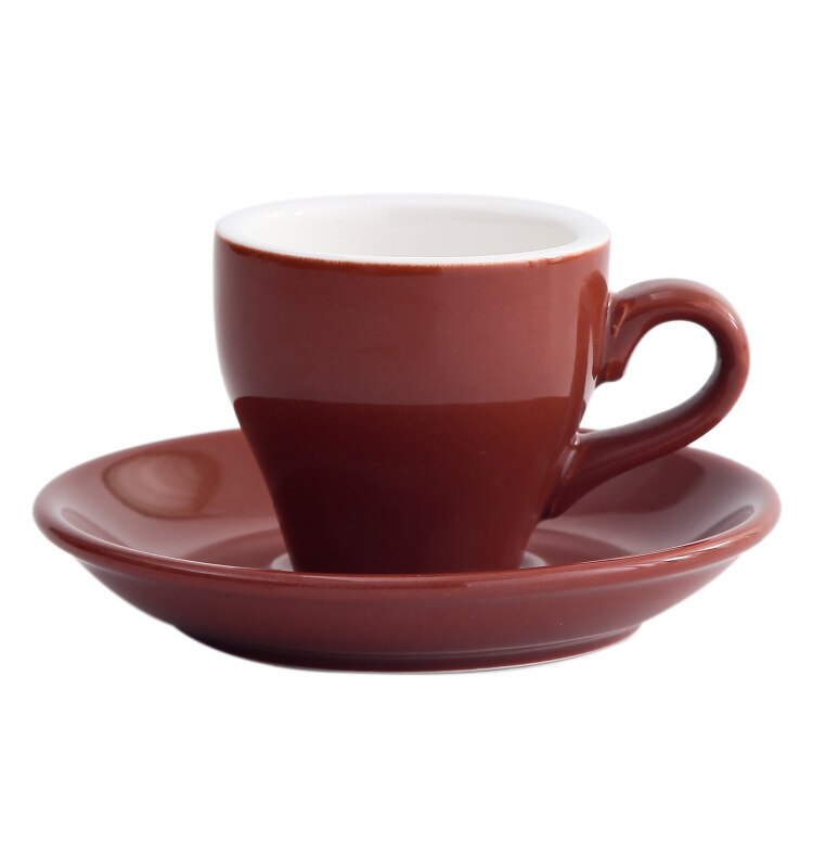 Godteri farge ekspresso kopp og tallerken fargerike 80ml kaffesett italienske amerikanske kaffekopper: Brun