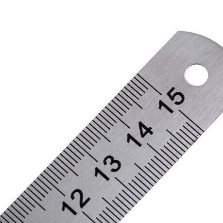 Stainless Steel Metal Ruler Metric Rule Precision Double Sided Ruler Measuring Stationery 15cm 2PCS