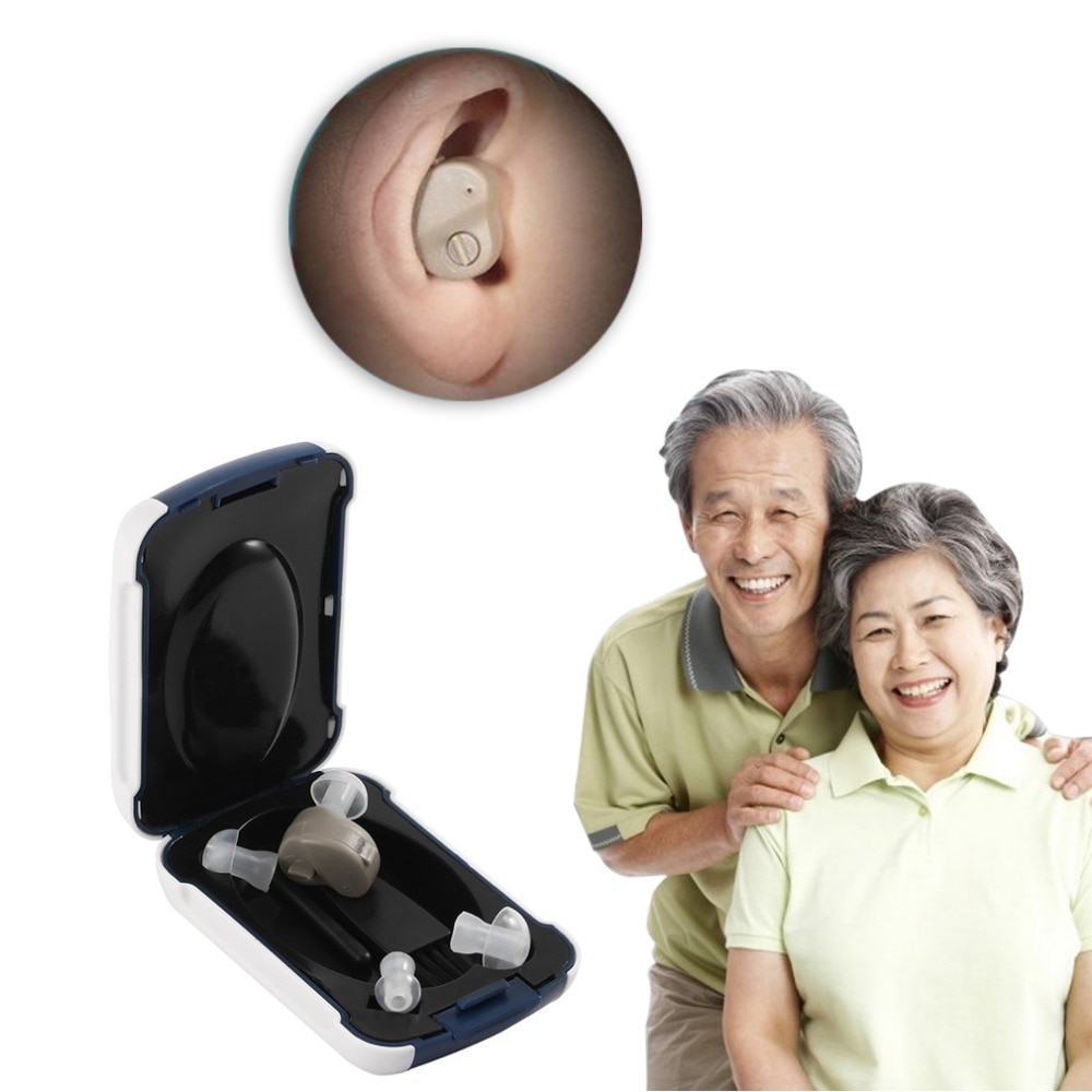 Kleine in-ear hoortoestellen stemgeluidsversterker instelbare toon mini-hoortoestel oorzorg voor doven voor ouderen