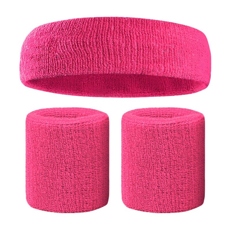 Pols Sport + 1 Pc Hair Band Wrap Bandage Fitness Hand Ademend Zweet Ondersteuning Polsband Absorberende Hoofd Wrap Katoen Set