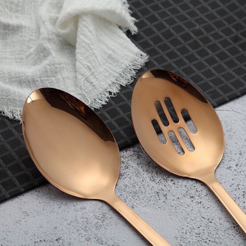 1pc titanpläterade rostfritt stål matlagningssked spade kökssats hem kök kök matlagning verktygssats cocina utensilios
