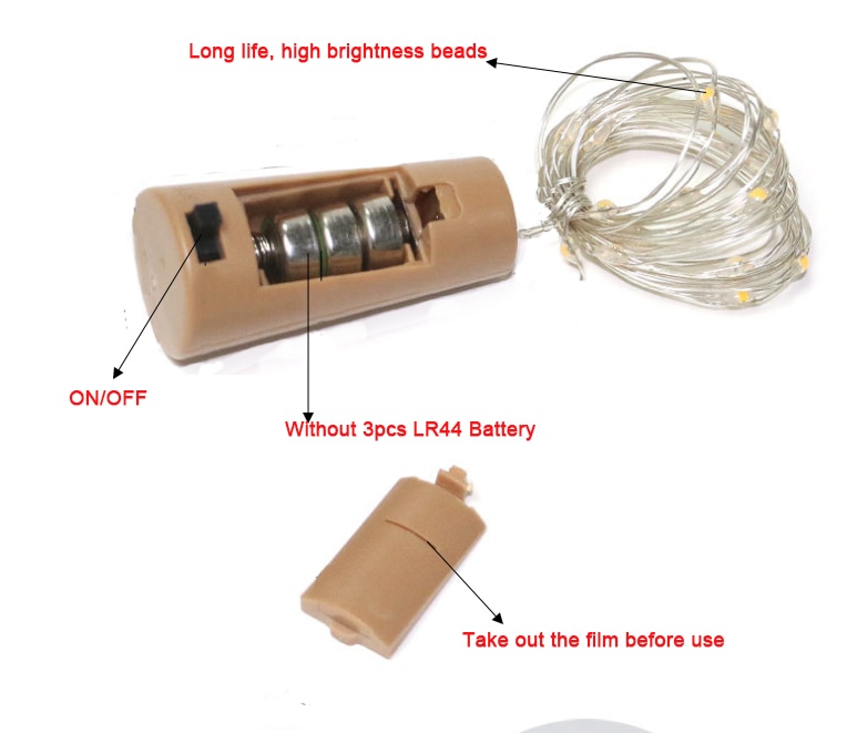 1M 2M Copper Wire Garland Bottle Stopper led fairy lights For Glass Craft LED string lights Wedding Christmas Birthday Decoratio