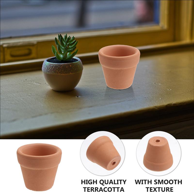 10Pcs 3x3cm Terra Cotta Flower Pots Small Terracotta Pot Clay Ceramic Pottery Planter Flower Pots Succulent Nursery Pots Plants
