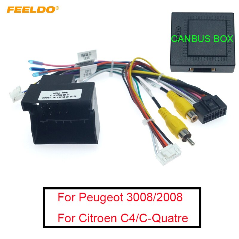 FEELDO 1PC 16-pin Car Android Stereo Wiring Harness For Peugeot 3008/Citroen C4/C-Quatre/C4L/C3 XR/C5/DS6 #AM6226
