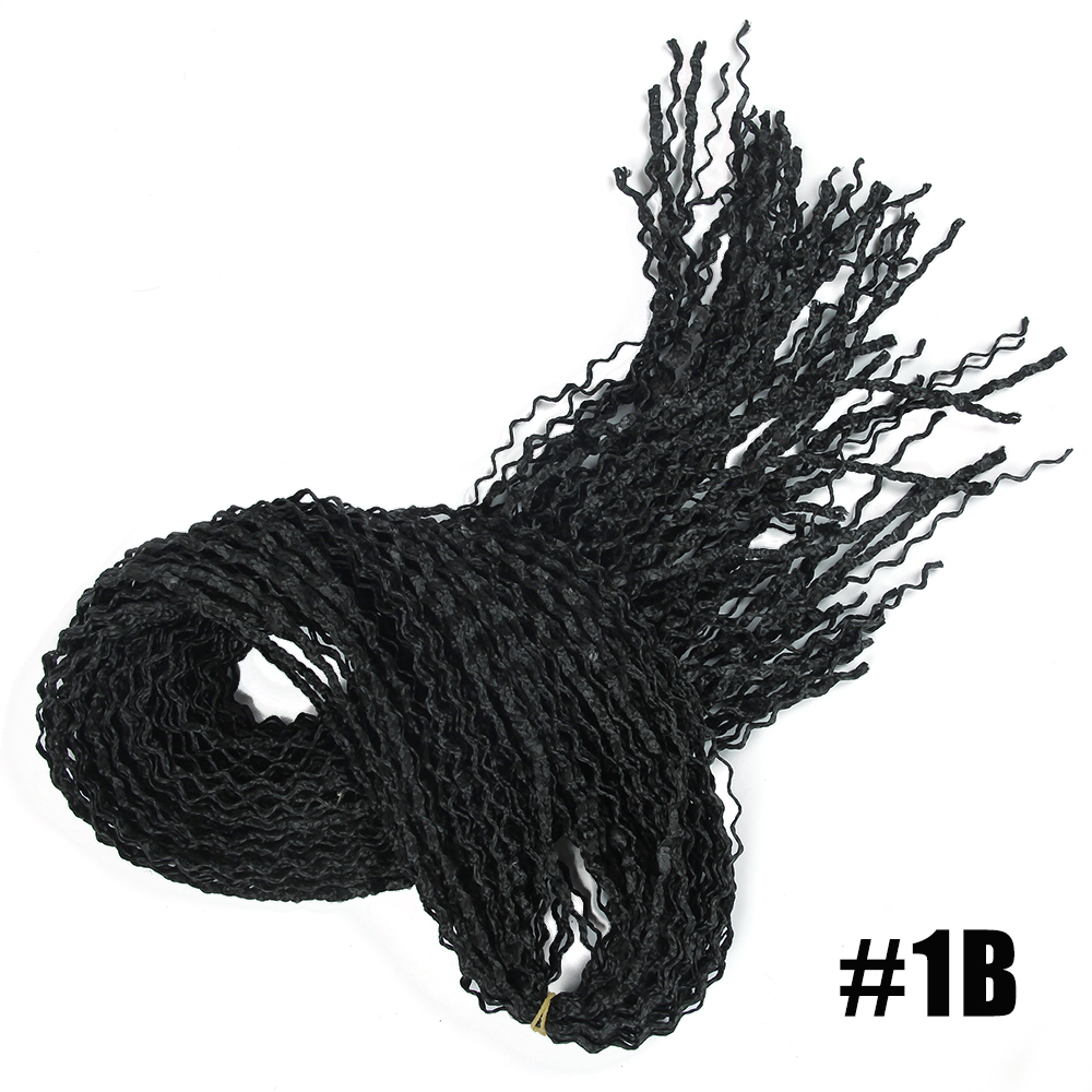 Mixed color women's braiding hair 24 inches synthetic micro box zizi braids crochet hair tiny curly braid extensions: #1B / 1Pcs/Lot