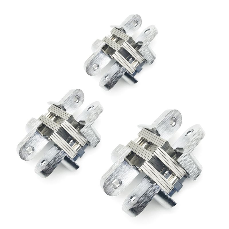 2PCS Stainless Steel Hidden Hinges Invisible Folding Door Hinge Home Hardware