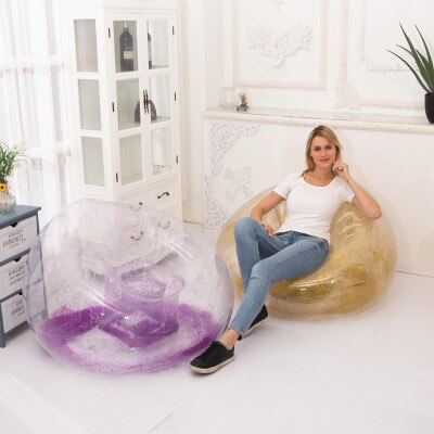 Shopping Sparkly Inflatable Couch Outdoor Lounge Chair Transparent Stool Spherical Air Sofa