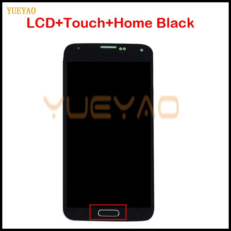 Lcd Voor Samsung S5 G900F Scherm Lcd Touch Digitizer Montage Compatibel Voor Samsung Galaxy S5 G900 G900F Lcd: WithHome Black