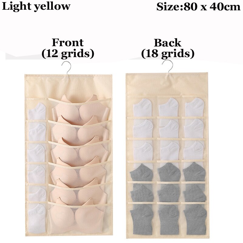 Double-sided Mesh Wardrobe Storage Hanging Organizers For Underwear Bra Socks Necktie Folding Closet Clothing Rack Hanger: C15