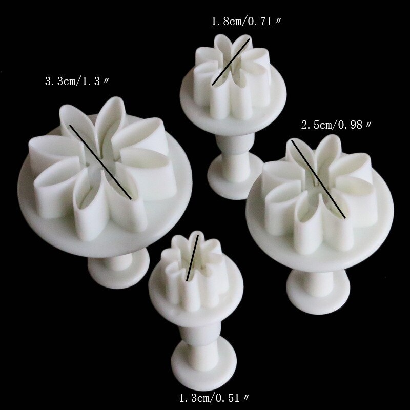 4 stk/sæt blomme marguerit småkage stempeludskærer fondant gum paste cupcake toppers form oval kiks kage dekoration presse wienerbrød værktøjer: Daisy