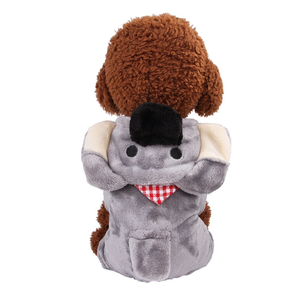Pet Autumn Winter Flannel Four Legs Costume for Small Medium Dogs Puppy Warm Thickened Hoodie Coat Grey Koala Dogs Clothing