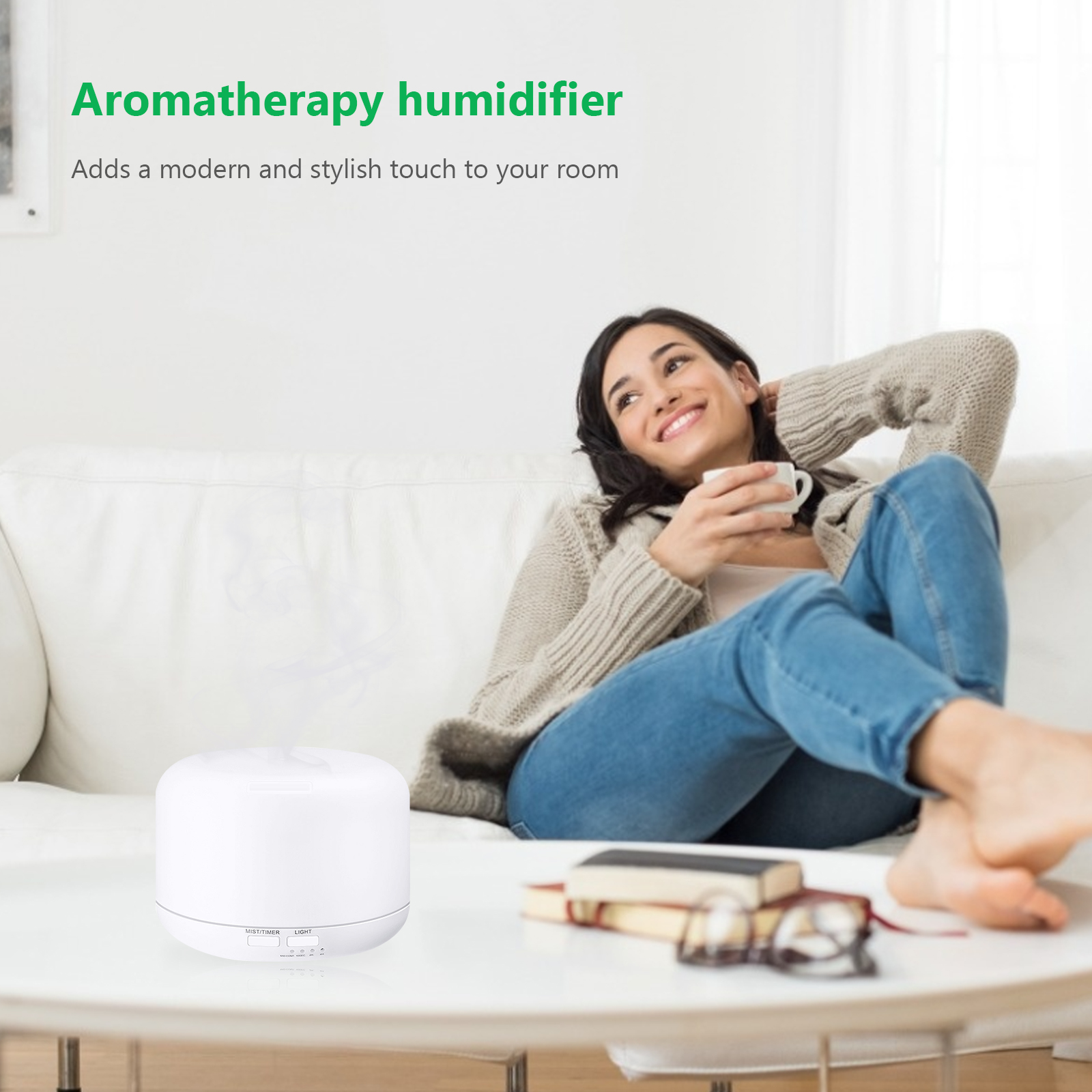 Air Humidifier Electric Aroma Diffuser 300ml Remote Control Aroma Cool Mist Humidifier with 7 Color Changing Lights Oil Diffuser