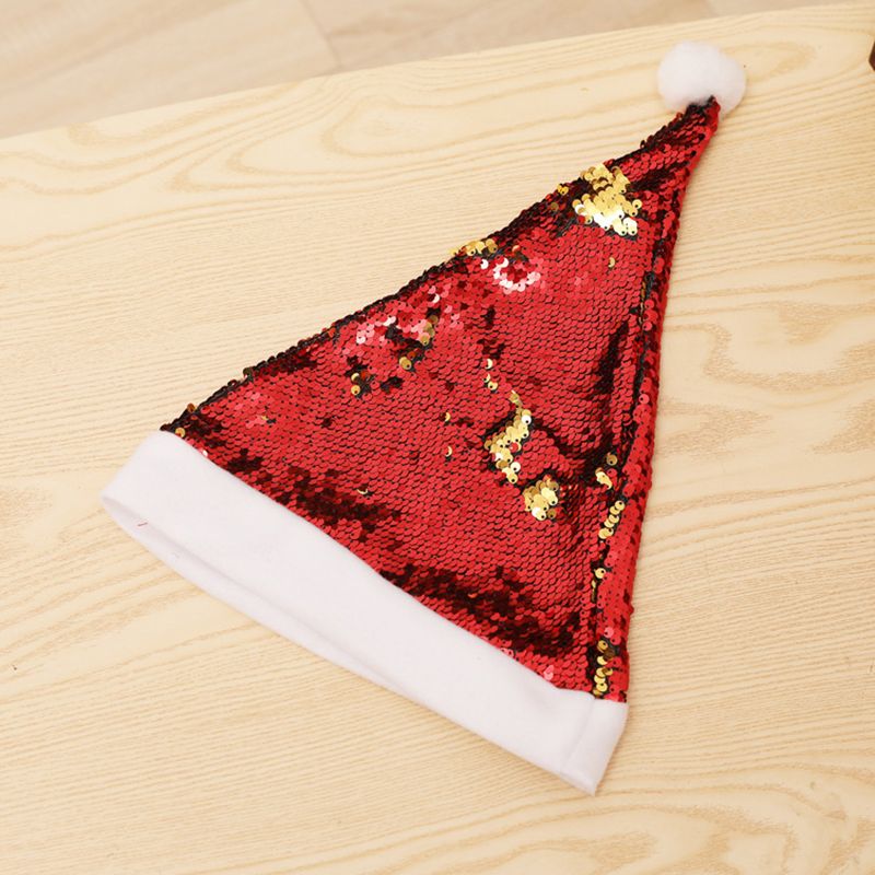 Skinnende pailletter sjove festhatte til voksne og børn christmas xmas santa hat cap til juleåret festivalfest
