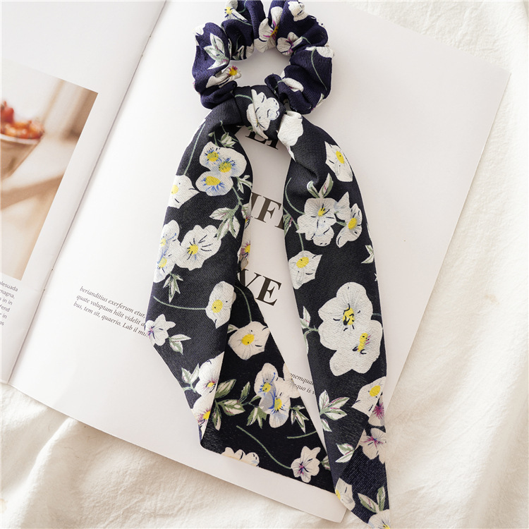 estampado de leopardo lazo largo de satén cinta cola de caballo bufanda lazo para el cabello Scrunchies mujeres niñas bandas elásticas para el cabello accesorios para el cabello: Verde militar