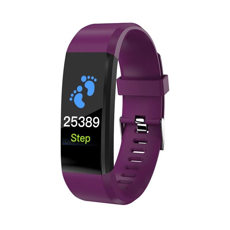 115 PLUS 0.96" Smart Band Intelligent Body Temperature Monitoring Sports Heart Rate Blood Pressure Sleep Monitor Smart Bracelet: Purple
