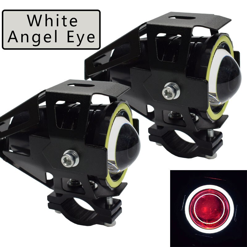 2 sztuk 125W U7 motocykl anioł diabelskie oko reflektor DRL reflektory doprowadziło lampa motocyklowa jazdy światła przeciwmgielne: biały anioł Eye