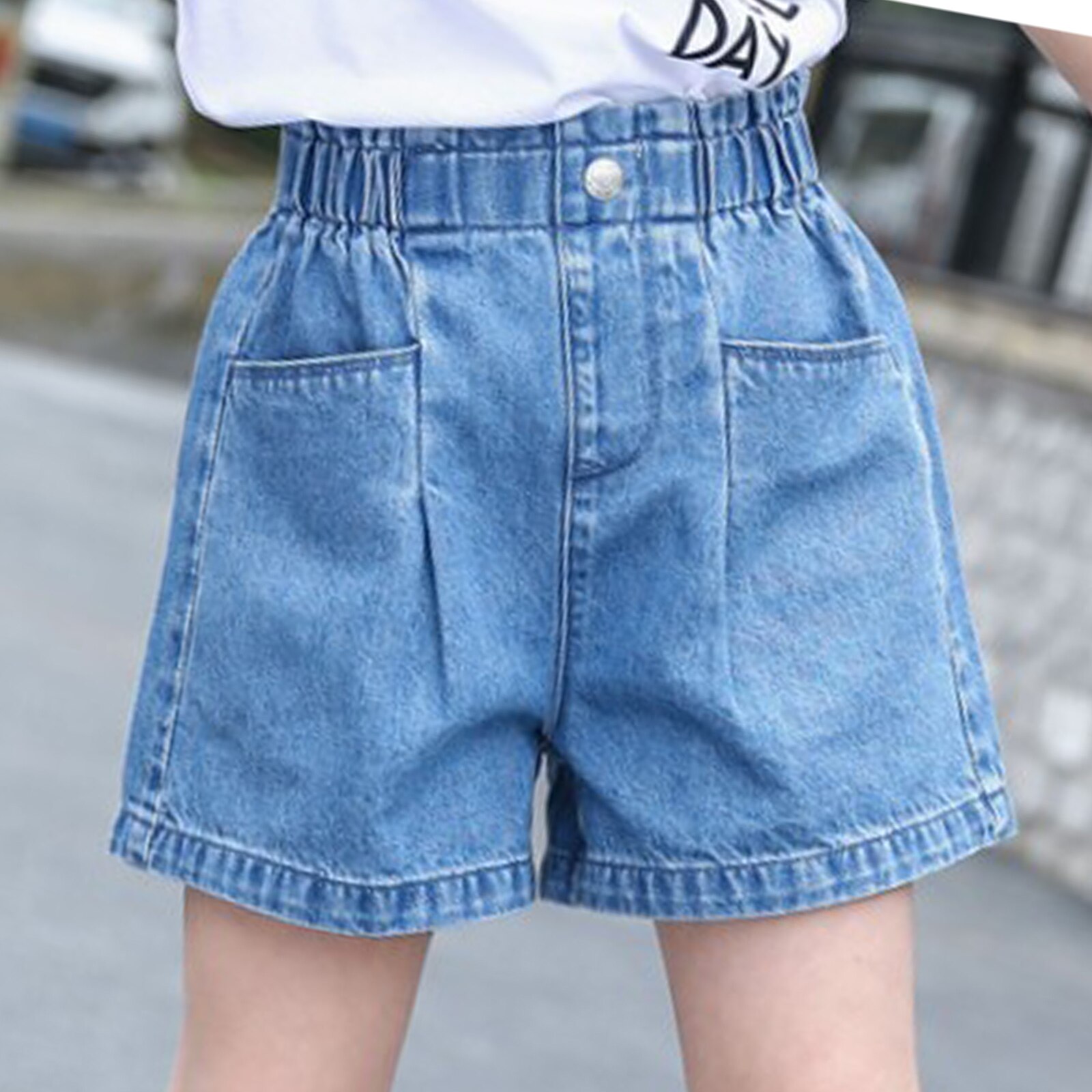 Girls Denim Jeans Shorts Children Elastic Waistband Jean Shorts For Teen Girls Clothes Summer Kids Casual Clothing
