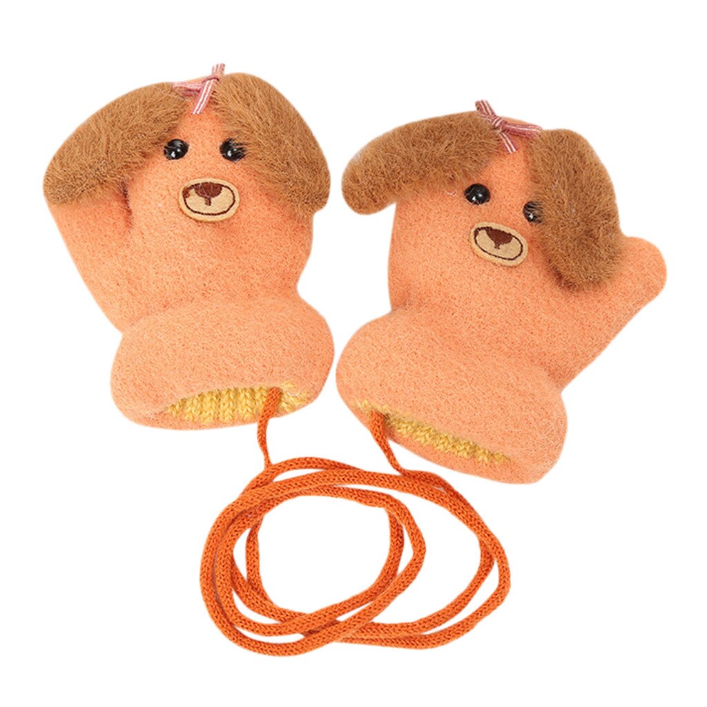 Inverno animali bambini guanti bambini bambini ragazzi ragazze inverno simpatico cartone animato animale caldo maglia guanti spessi Детские Варежки: E