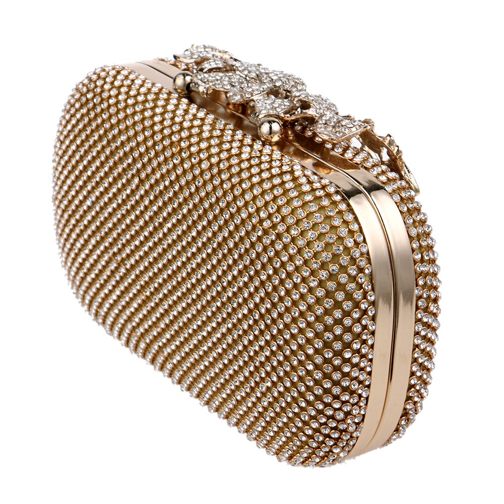 Avondtas - Schelpvorm - Kristal Diamant Parel Bloem Decoratie - Rits - 16cm Microvezel