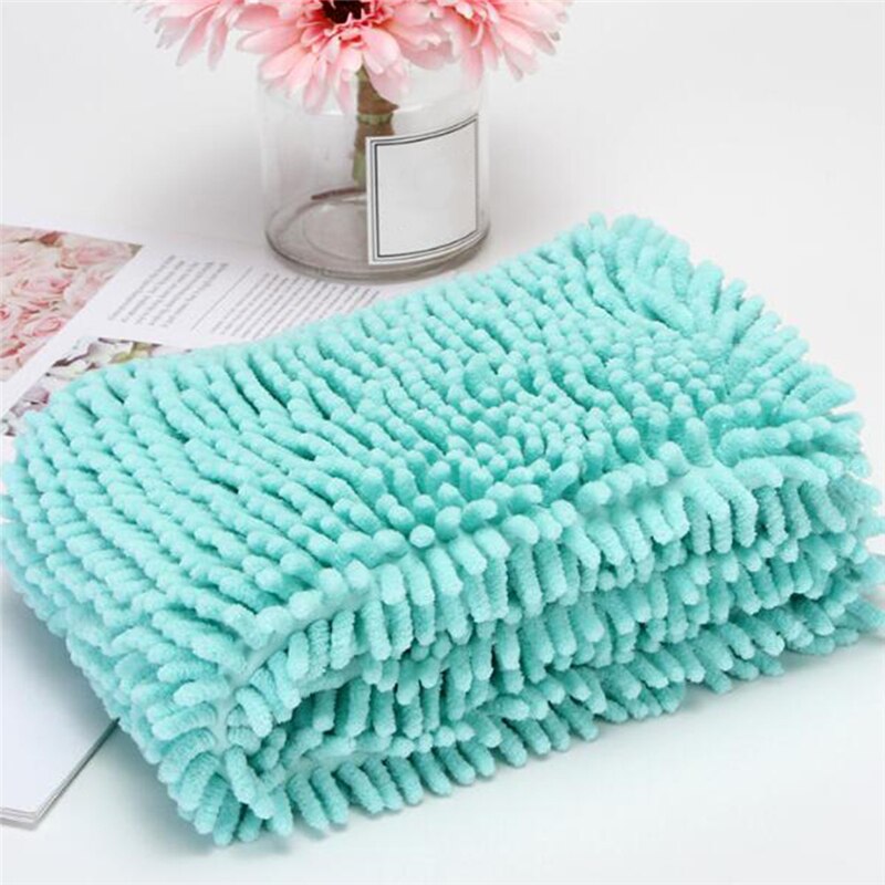 Fiber Pet Bath Towel Strong Water Absorption Bathrobe For Dog Cat Soft Grooming Quick-Drying Multipurpose Cleaning Tool Supplies: Blue / 35x80cm
