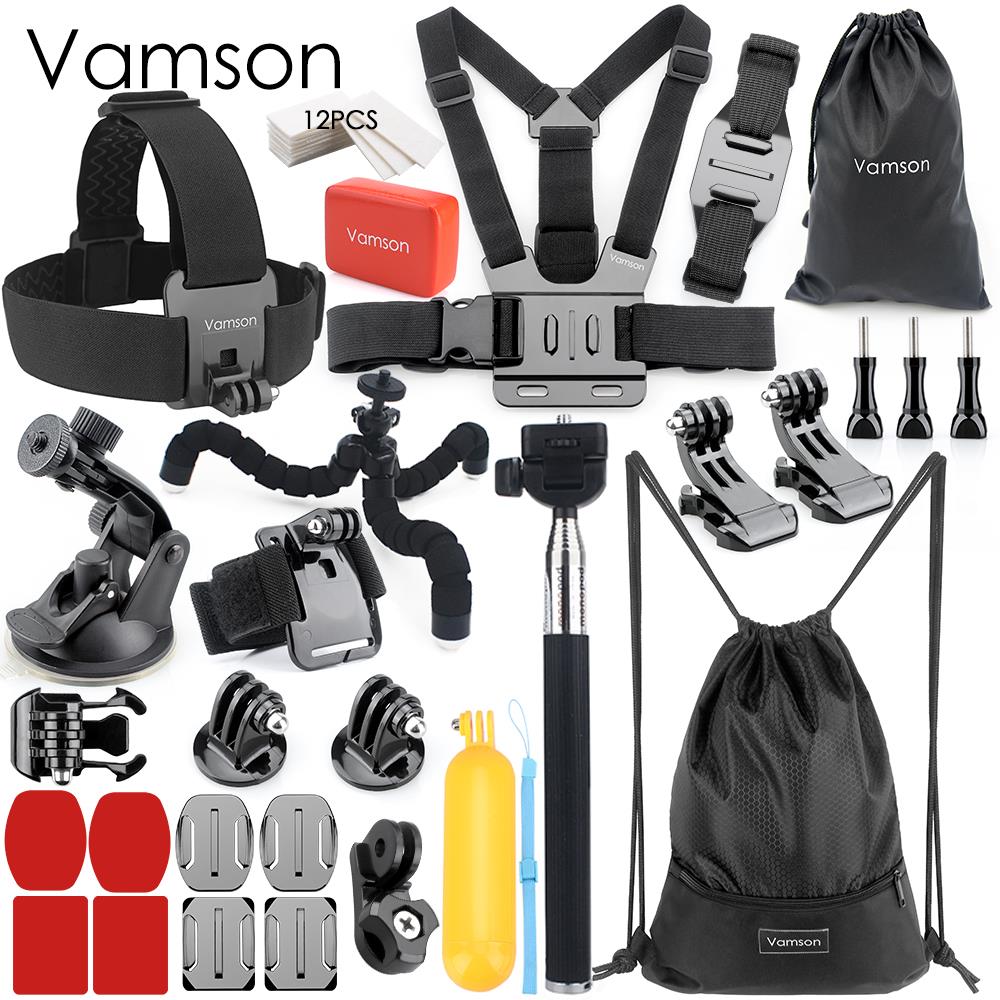 Vamson for Gopro hero 7 6 5 accessories set for gopro kit mount for SJ4000 hero 4 3 2 Black for SJCAM M10 for SJ5000 case VS74: VS74M