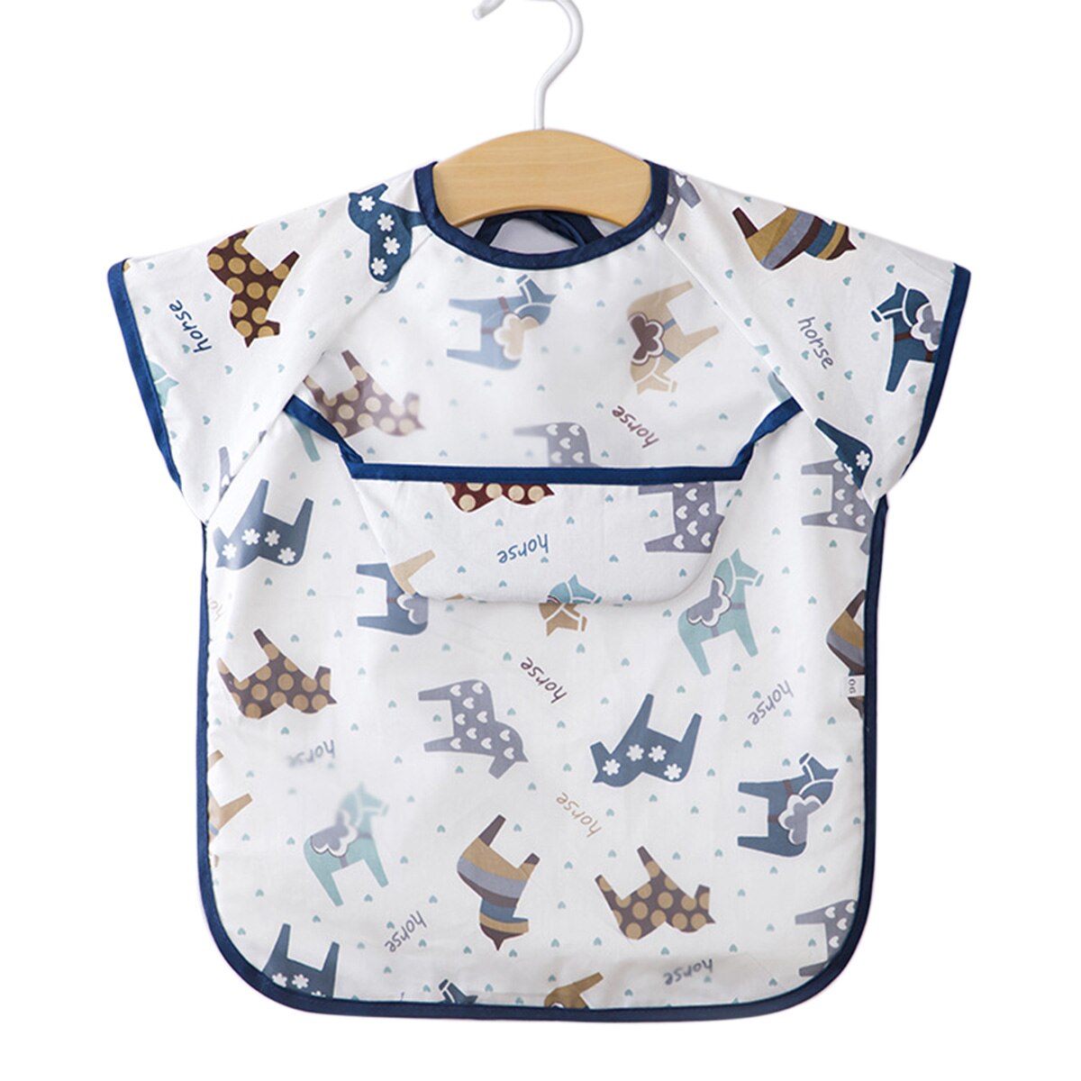 Enfant bébé Art Smock alimentation bavoir tablier poche imperméable chiffons manches longues avec receveur de nourriture