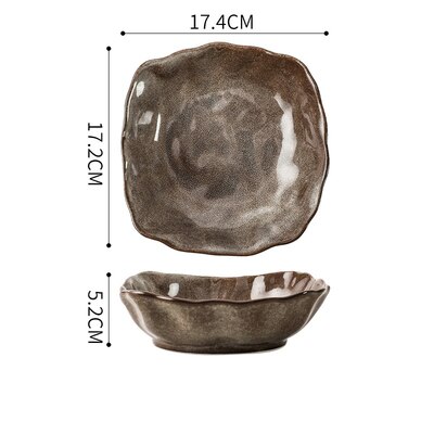 Kinglang Japanse Stijl Retro Rijstkom Keramische Diner Plaat Enkele Servies Salade Voedsel Schotel Grote Ramen Soepkom: Salad Bowl