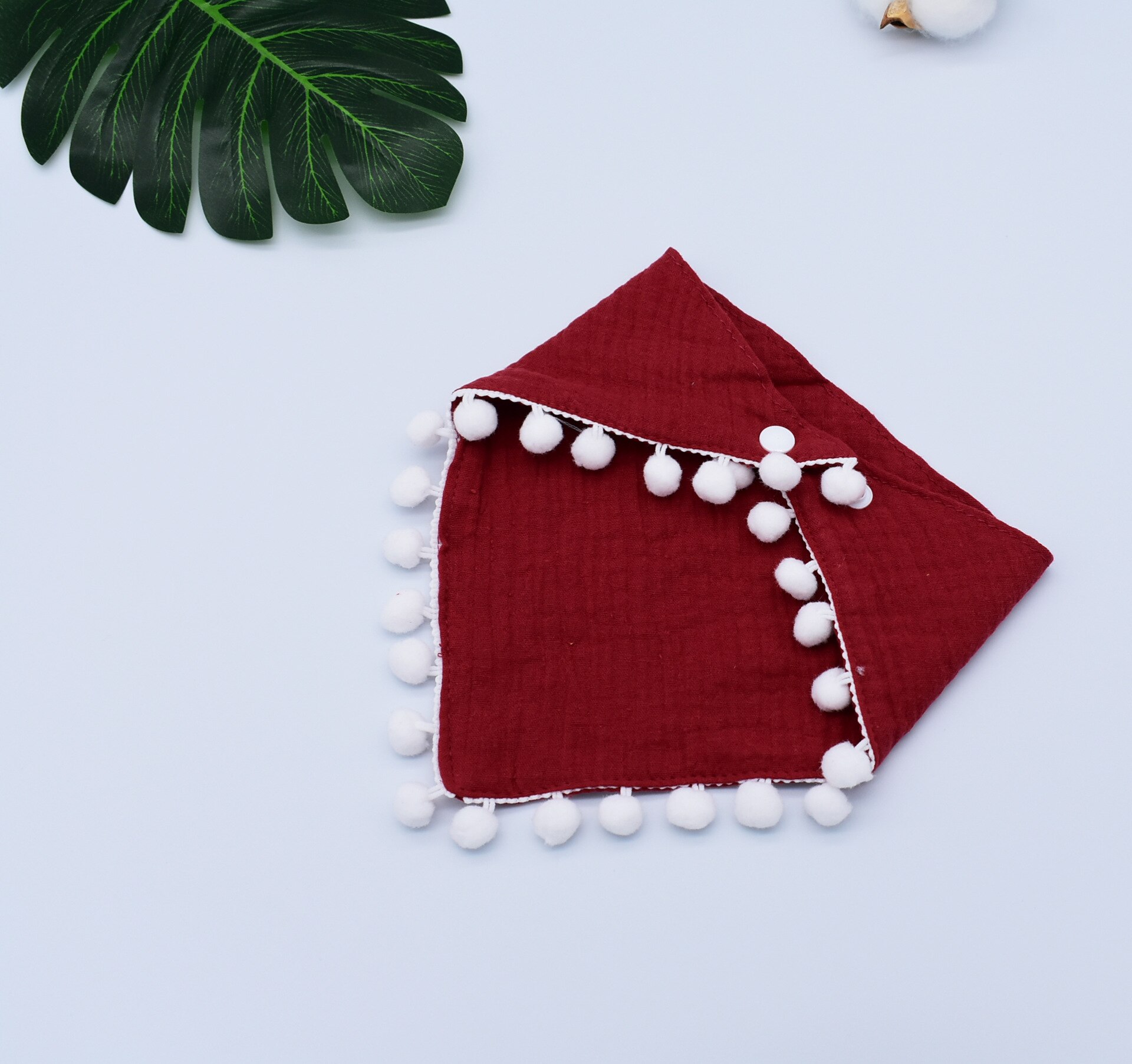 Elinfant feste farbe fransen spitze 28*38cm 100% baumwolle musselin weiche Baby bandana sabbern lätzchen