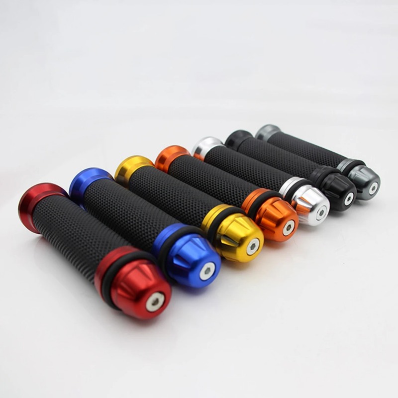 1-Pair Anti-Slip Motorcycle Handle Grips Rubber Bicycle Mountain Bike Comfortable Handlebar Replacement
