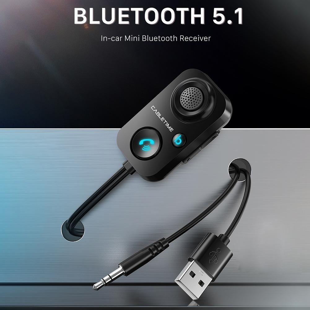 Trådlös bilmottagare bluetooth-kompatibel ljud 3.5mm fm-sändare  mp3 spelare för handsfree bilförstärkare högtalare hörlurar