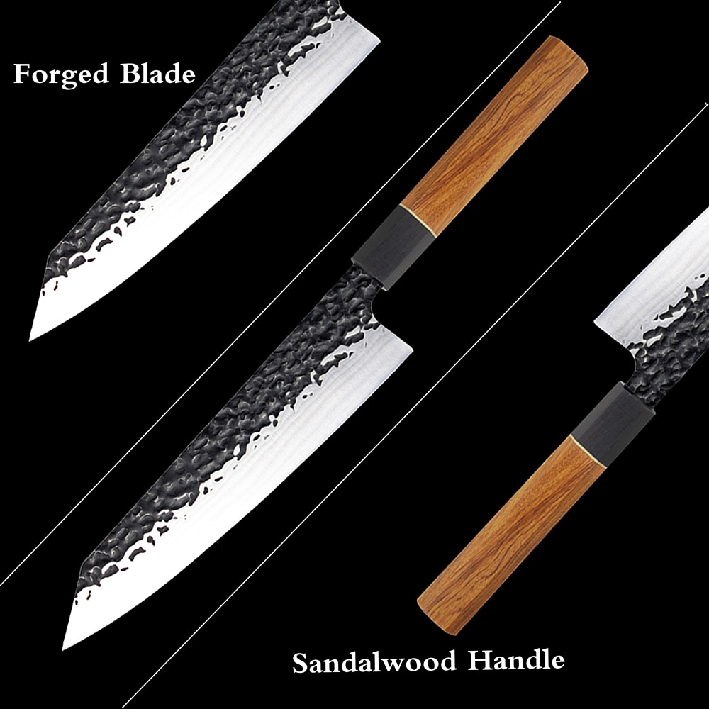 Kitchen Knives 6Pcs set Forged Chef Knife Set Stainless Steel Japanese Santoku Knife Kiritsuke Knife Fishing Utility Knife