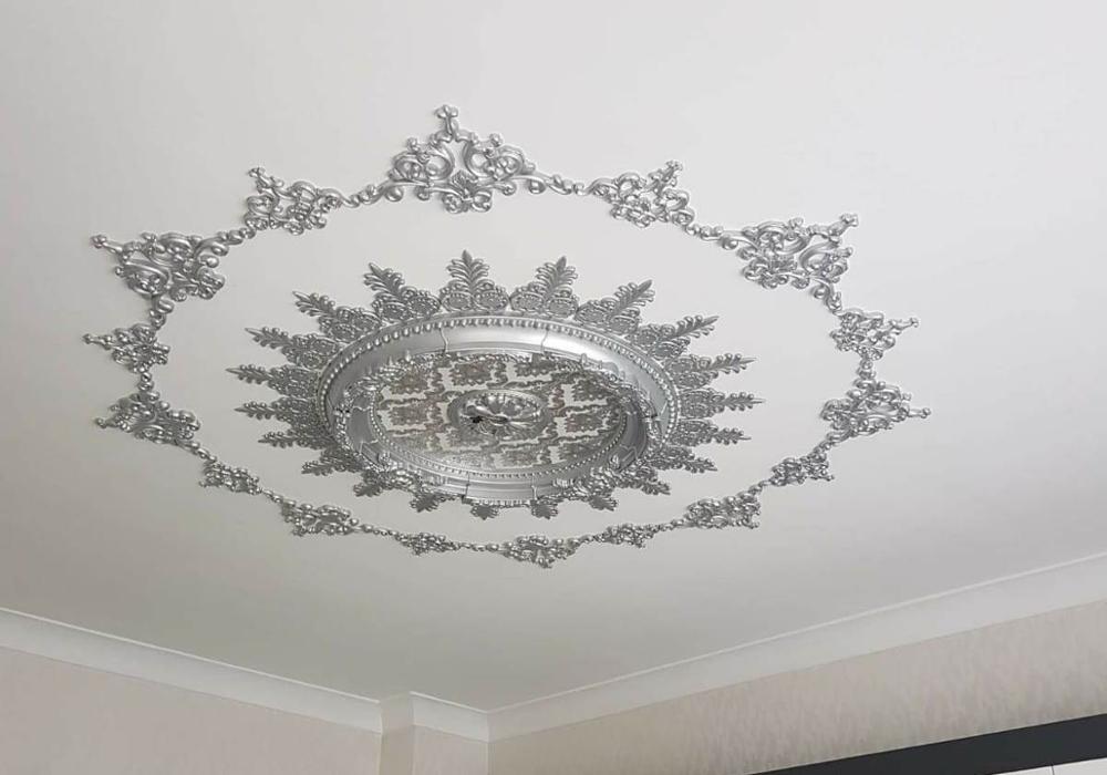 Decogold sølv palads loft hjørne motiv 14*21 cm dekoration motiv hjem indretning loft indretning palads loft dekoration motiv