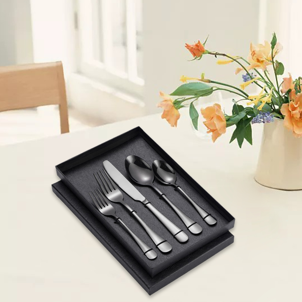 Cubiertos de viaje de acero inoxidable, vajilla reutilizable para comer, Picnic, Servicio de cubiertos, utensilios para cena, juego de , 5 uds.
