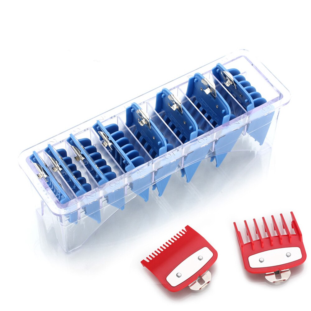 8 sizes of guide comb sets with a box metal combs spare parts hair clipper limited combs metal clip set: Set 7