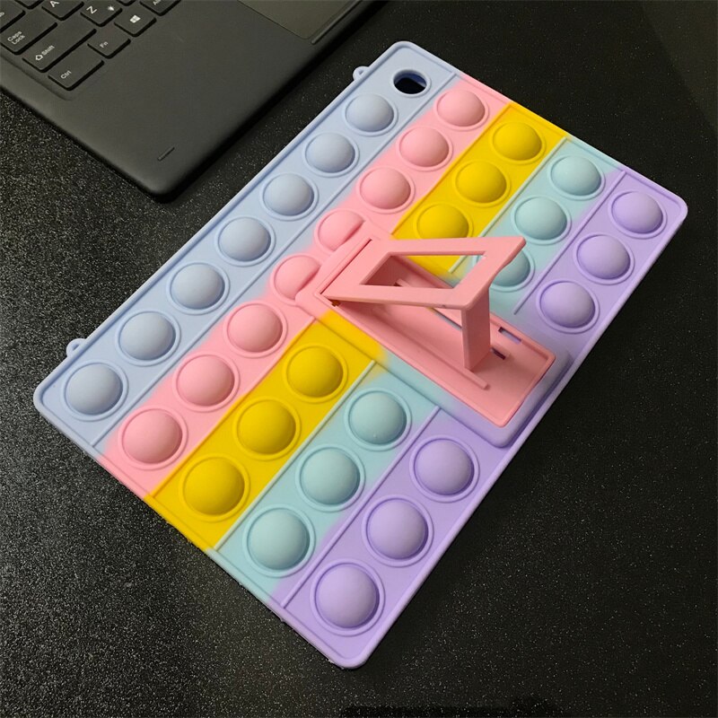 Pop It Fidget Silicon Cover Case for Samsung Galaxy Tab A8 SM-X200 SM-X205 10.5&quot; Tablet PC Shockproof Funda with Kickstand