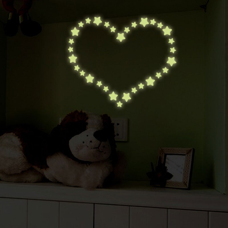 Fluorescent Wall stickers 3D Stars Dots Luminous DIY Wall Sticker Bedroom Kids Room Decoration Glow In Dark Animals Stickers