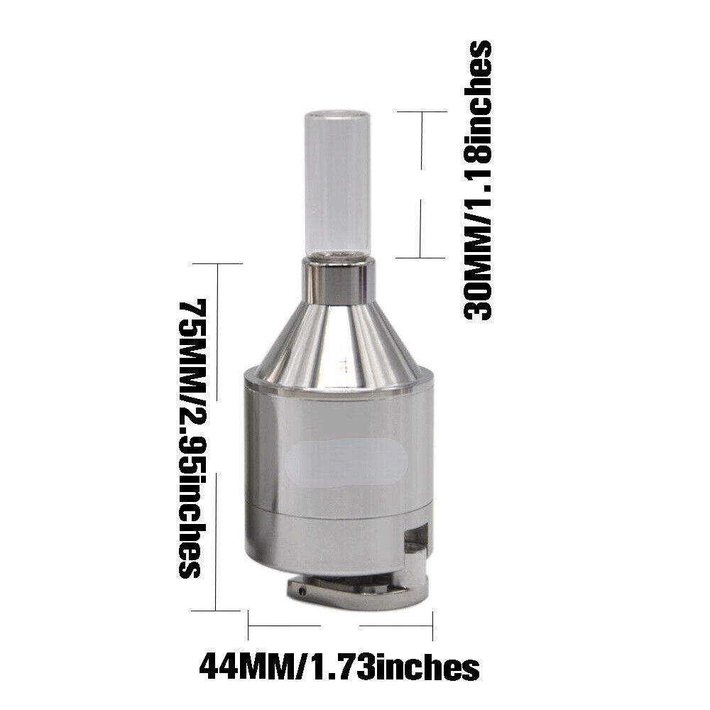 Trituradora de polvo metálico de aleación de aluminio molienda manual embudo con botella de vidrio tampón embudo trituradora de cigarrillos en miniatura de 44 mm / 56 mm de diámetro: Gris claro