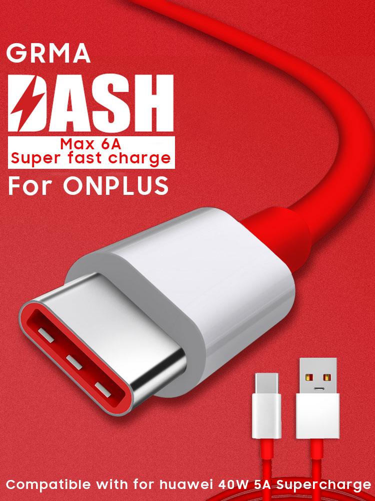Grma Originele 6A Usb C Type C Snelle Super Lader Dash Warp Kabel Voor Oneplus Nord 6T 7 7T 8 Voor Huawei Mate 30 P30 40 Pro 40W 5A