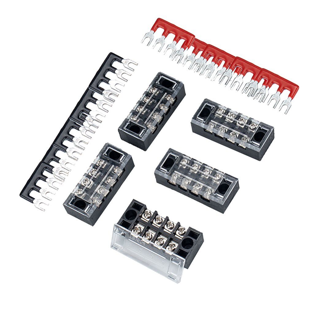 5pcs 4P Screw Barrier Terminal Block + 10pcs 4 Postions Terminal Barrier Strips