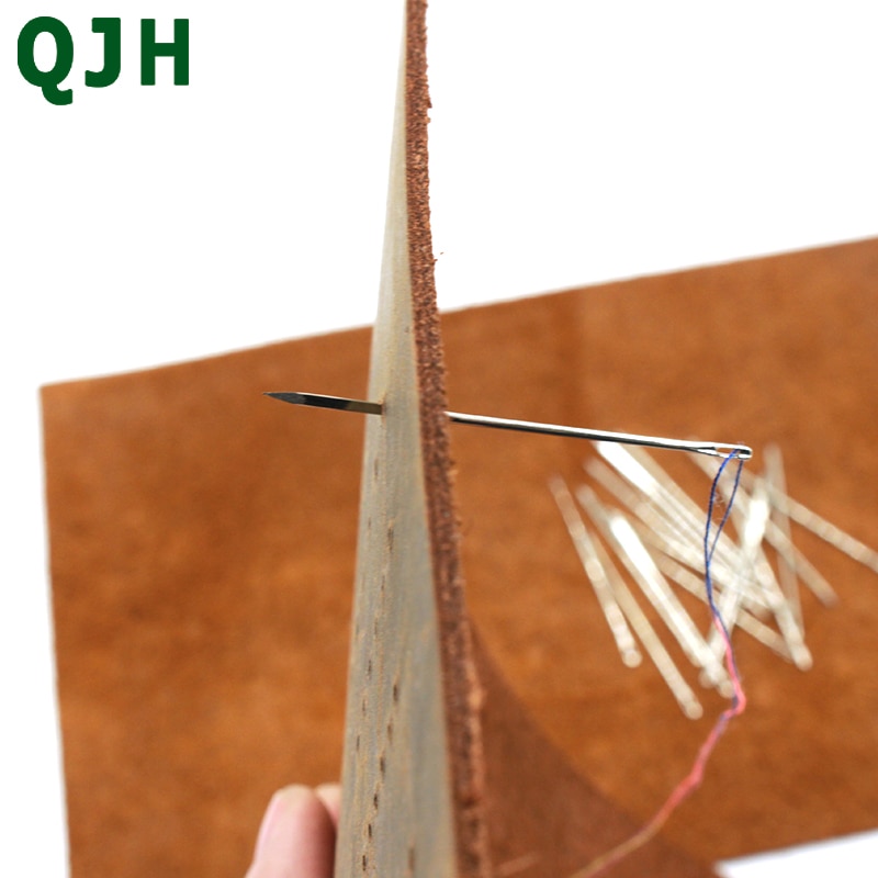 Læderfabrik diy læder trekantede nåle læder pels speciel rustfrit stål formet sting søm håndarbejde sy forsyninger