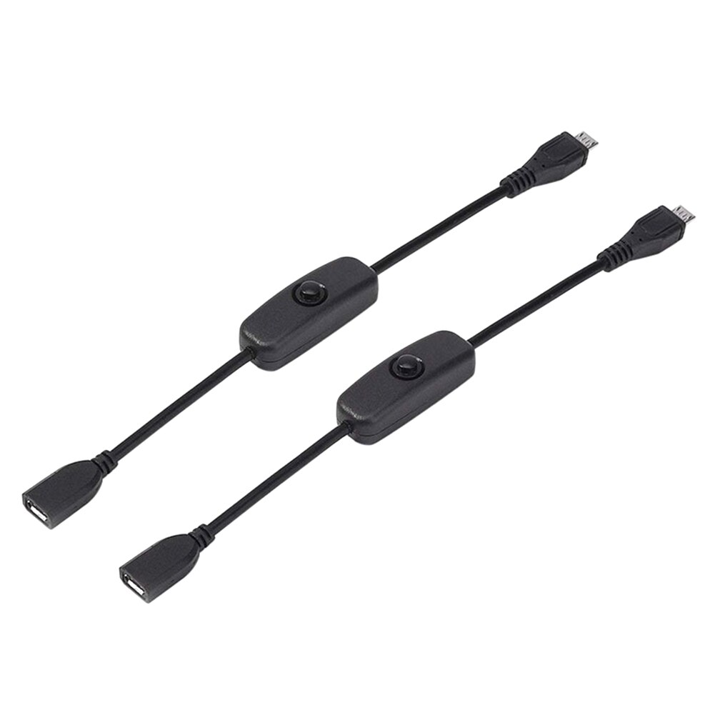 Micro Toggle On Off Electronic Power Control Extension Portable LED Light USB Cable For Fan With Switch Wire: 2pcs