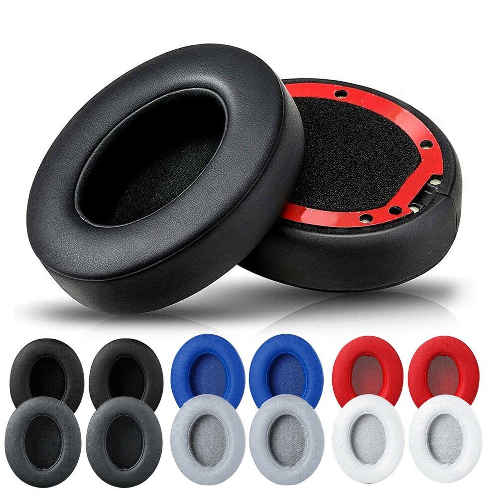 1 Paar Vervangende Oorkussens Voor Beats Studio 2 3 Bedrade Draadloze Hoofdtelefoon Ultra-Zachte Spons Kussen Mode Oordopjes cover Zwart